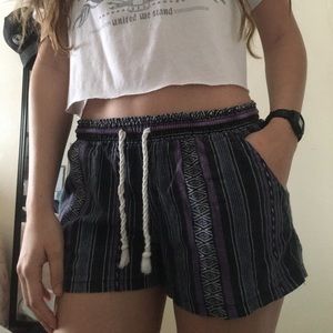 Patterned Linen Beach Shorts